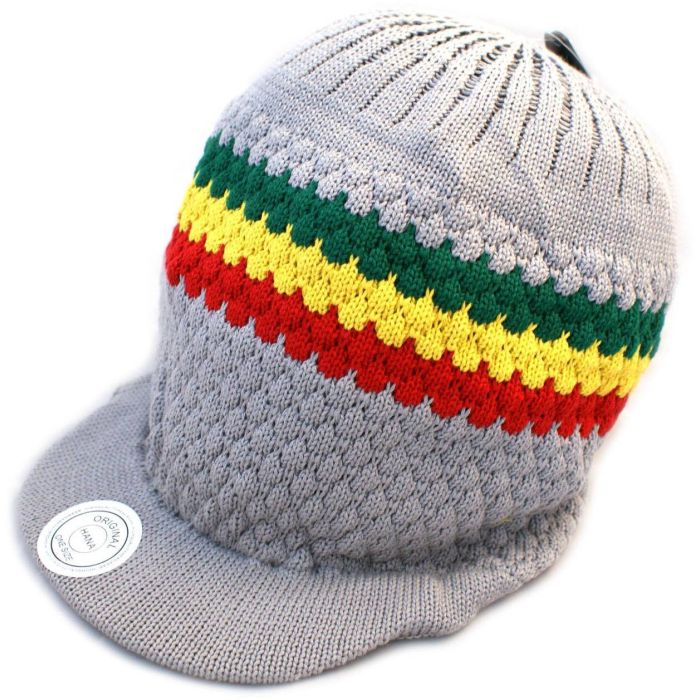 Pan African Large Knitted Peaked Rasta Hat