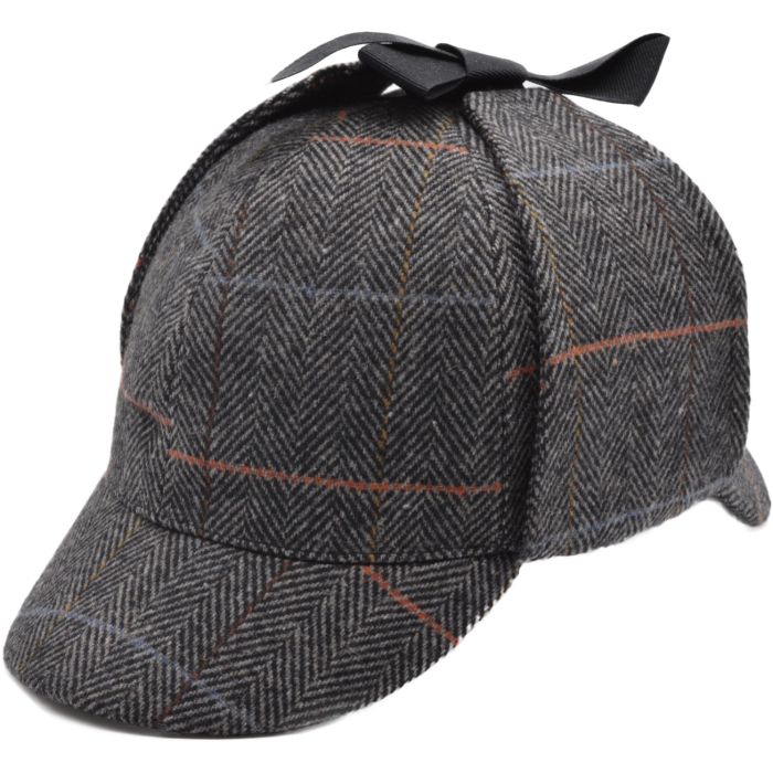 Sherlock Holmes Deerstalker Tweed Check Hat