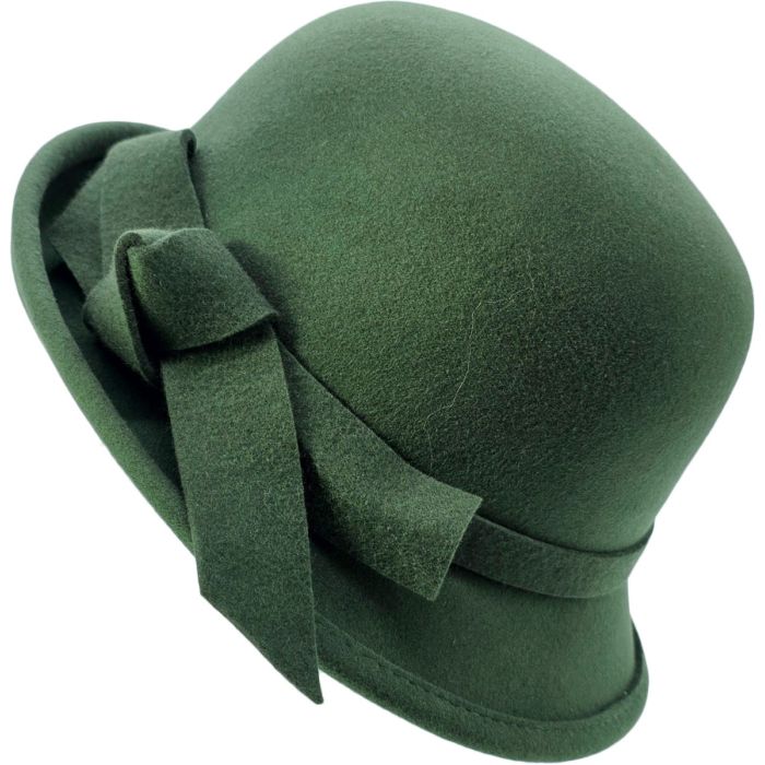 Womens Wool Felt Vintage Cloche Hat