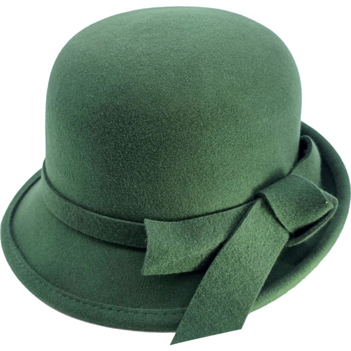 Womens Wool Felt Vintage Cloche Hat