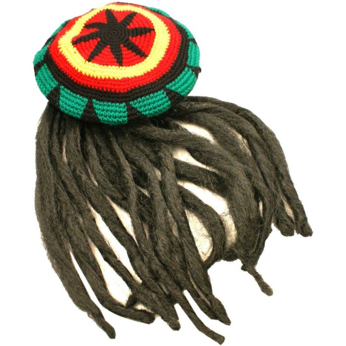 Pan African Knitted Rasta Hat With Dreadlocks