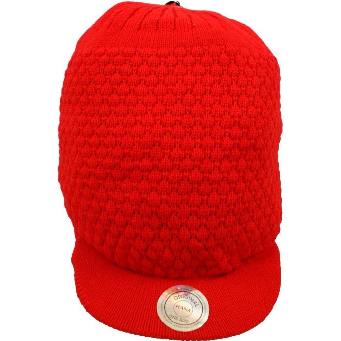 Large Knitted Peaked Rasta Hat