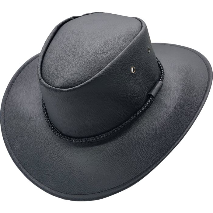 Classic Faux Leather Cowboy Hat