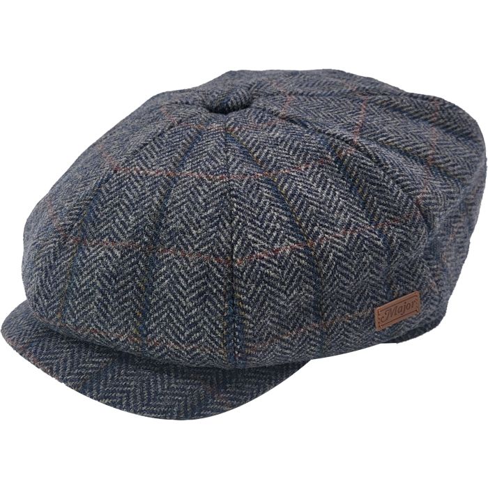 Checked Wool Newsboy Cap