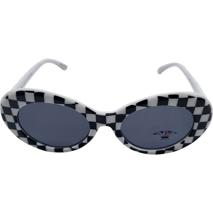 Oval Retro Checkerboard Sunglasses (12Pcs)