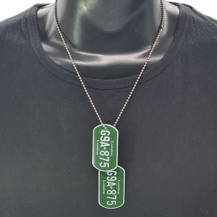 Military Army Style Double Dog Tag Necklace (12Pcs)