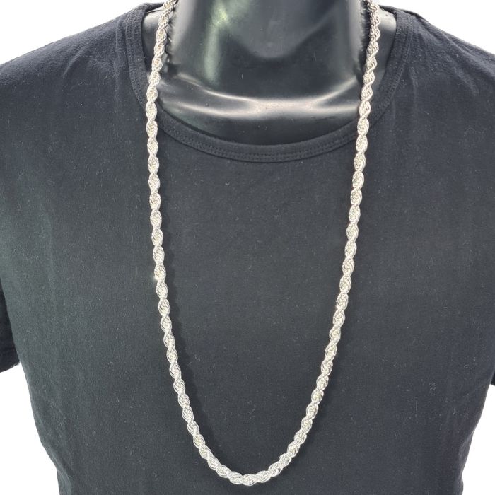 Long Silver Rope Chain (12Pcs)