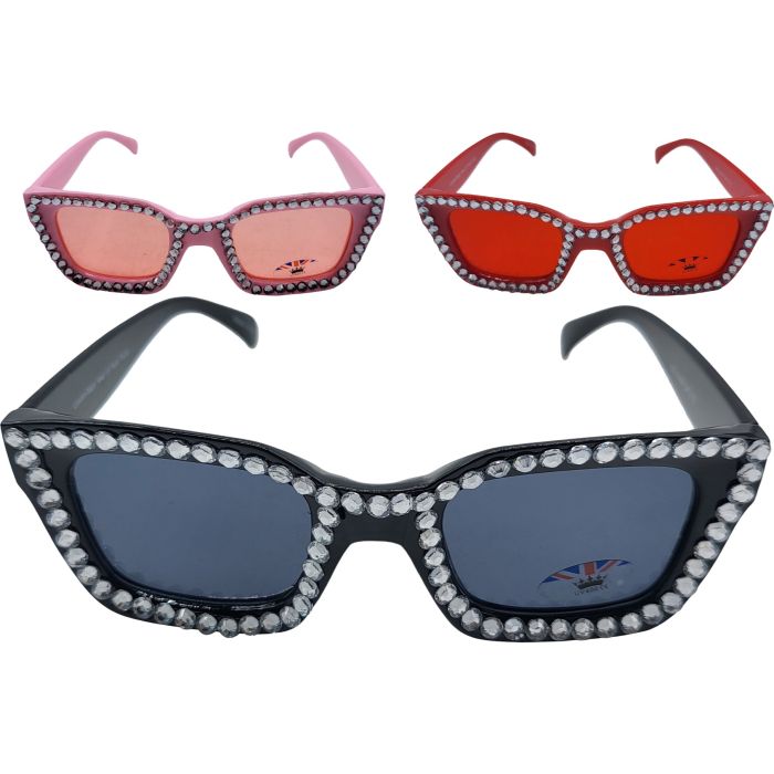 Rectangular Retro Diamond Sunglasses (12pcs)