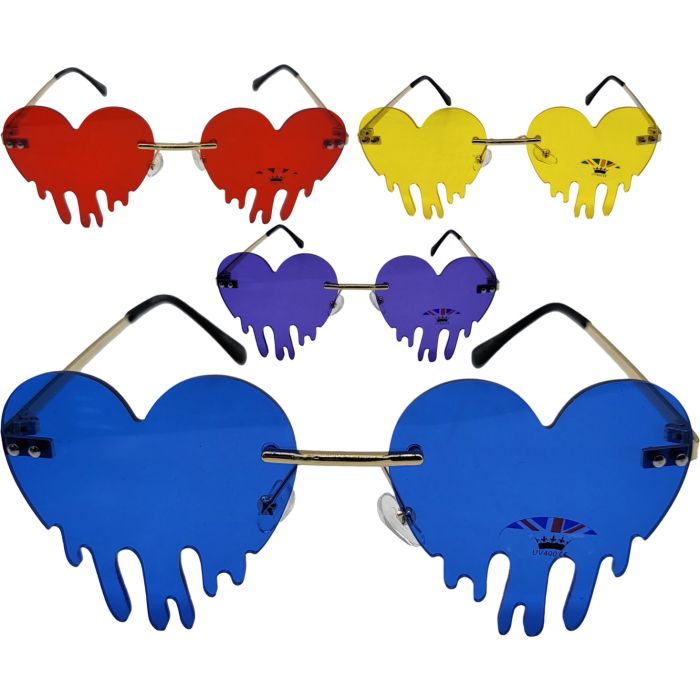 Funky Love Heart Tears Sunglasses (12Pcs)