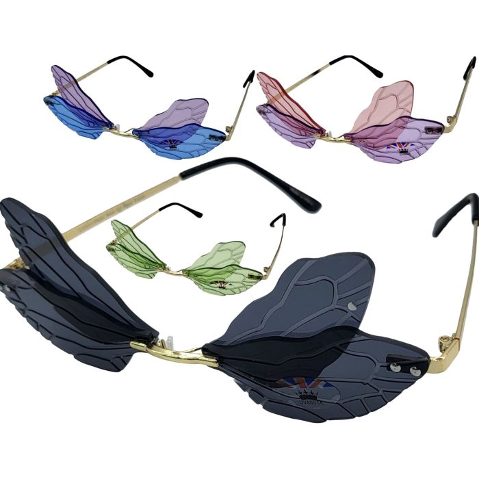 Funky Rimless Butterfly Sunglasses (12Pcs)