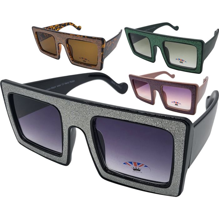 Womens Fashion Big Square Sunglasses (12Pcs)