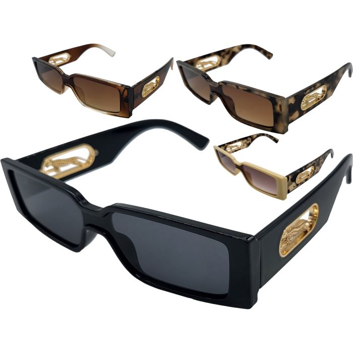 Fashion Rectangular Shape Sunglasses (12Pcs)