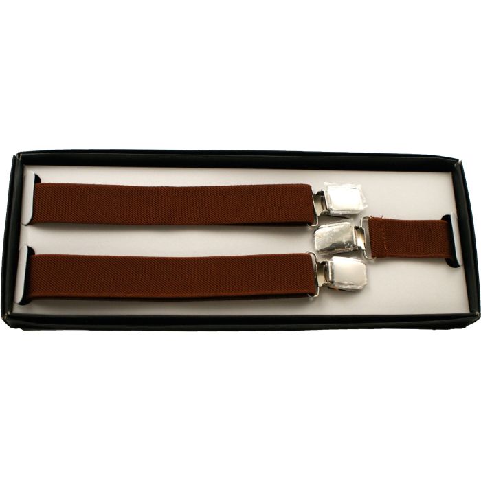 25mm Thin Adjustable Plain Braces / Suspenders - Boxed