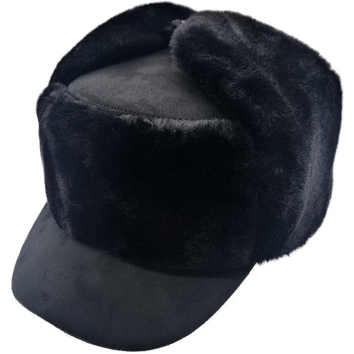 Faux Fur Trapper Hat With Peak