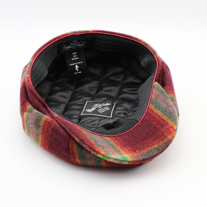 Multicolour Checked Newsboy Cap