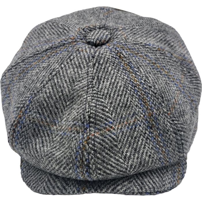 Checked Herringbone Newsboy Cap