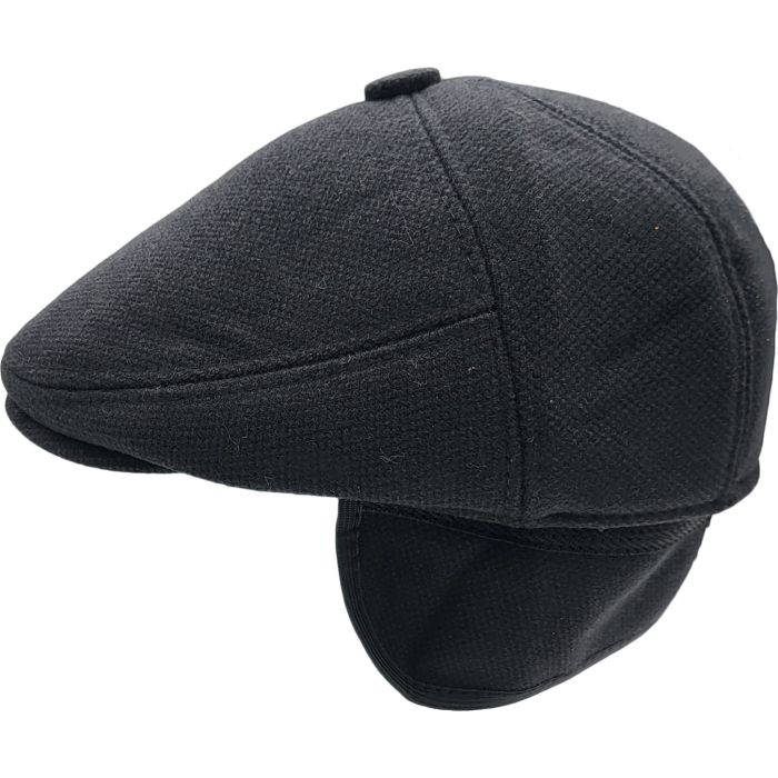 Winter Newsboy Flat Cap With Ear Flaps