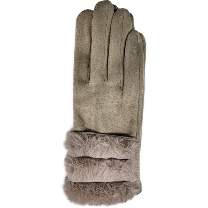 Womens Faux Suede Gloves (12pcs)