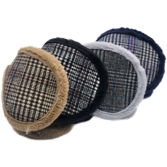 Checked Pattern Earmuffs (12Pcs)