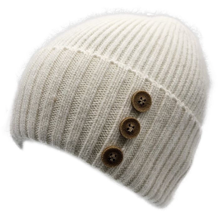 Unisex Plain Angora Beanie
