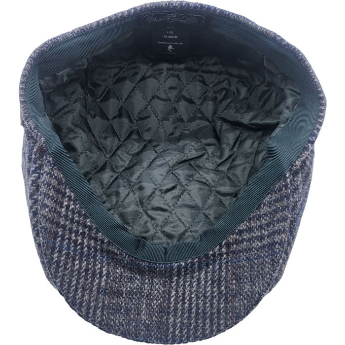 Checked Wool Newsboy Cap