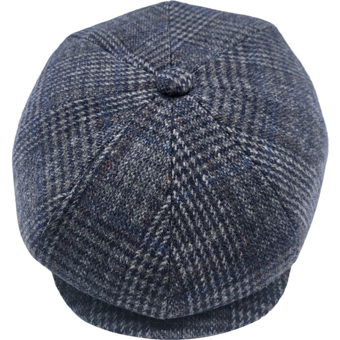 Checked Wool Newsboy Cap