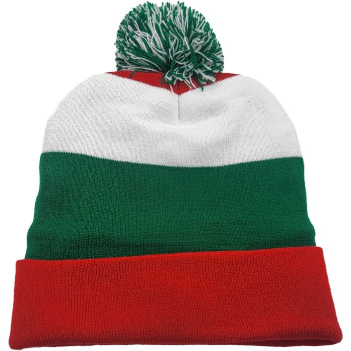 Knitted Beanie With Pompom (12pcs)