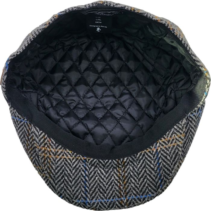Checked Herringbone Flat Cap