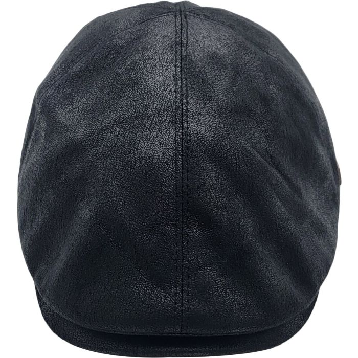 Faux Leather Flat Cap