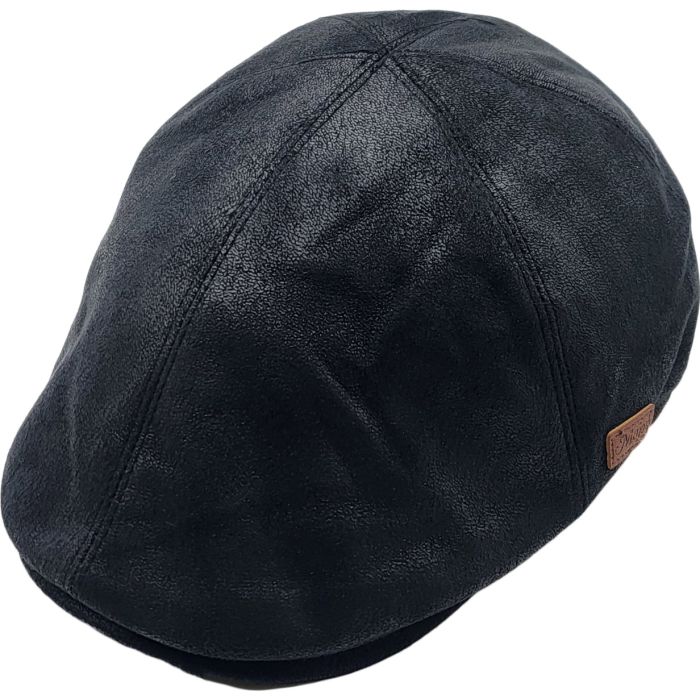 Faux Leather Flat Cap