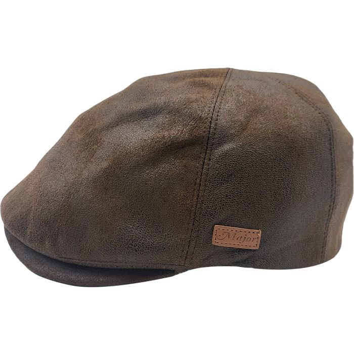 Faux Leather Flat Cap