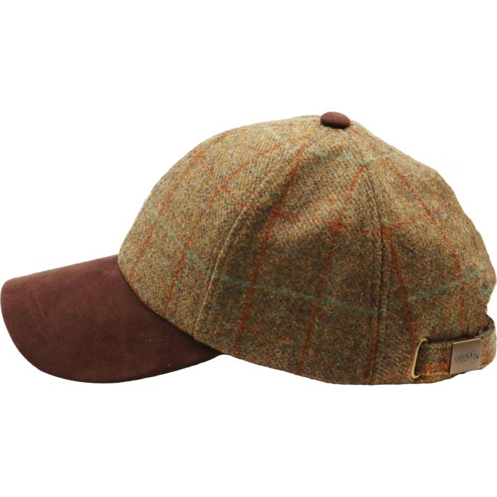 Wool Tweed Baseball Cap with Suede Peak