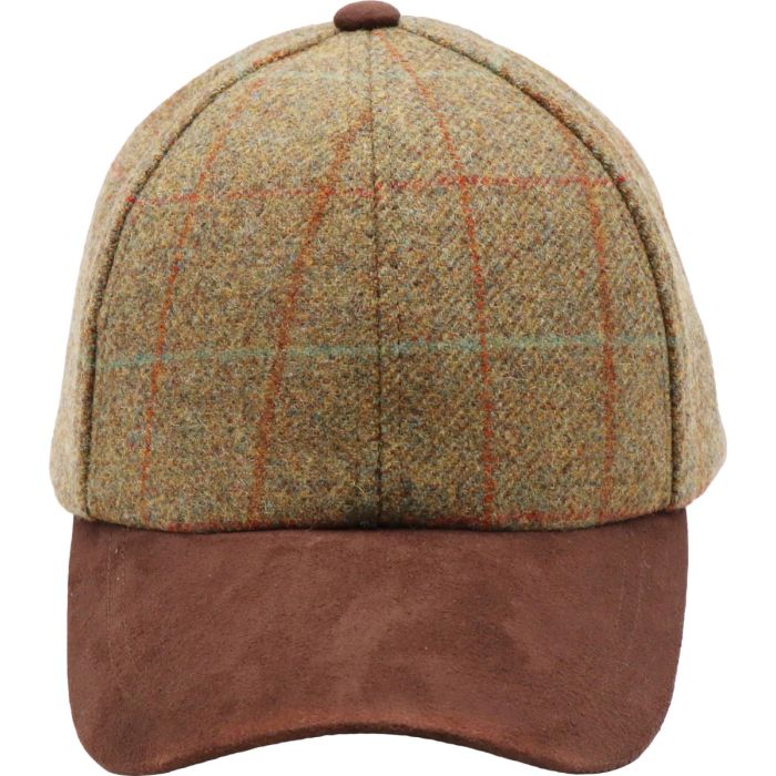 Wool Tweed Baseball Cap with Suede Peak