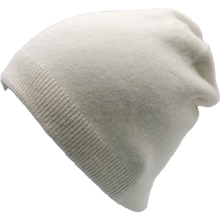 Knitted Part Cashmere Beanie Hat