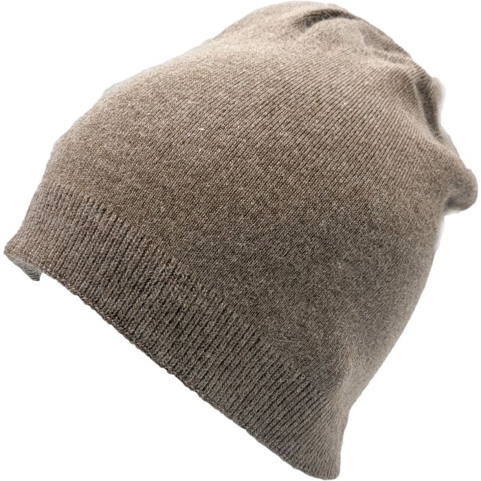 Knitted Part Cashmere Beanie Hat