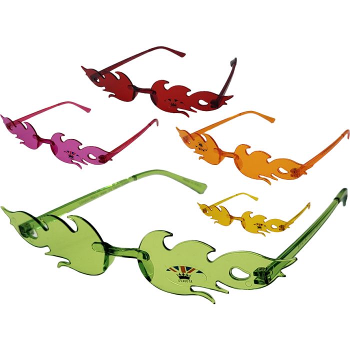 Rimless Fire Flame Sunglasses (12Pcs)
