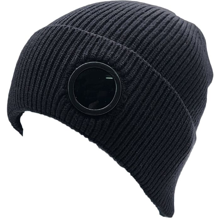 Knitted Beanie Hat with Round Goggle