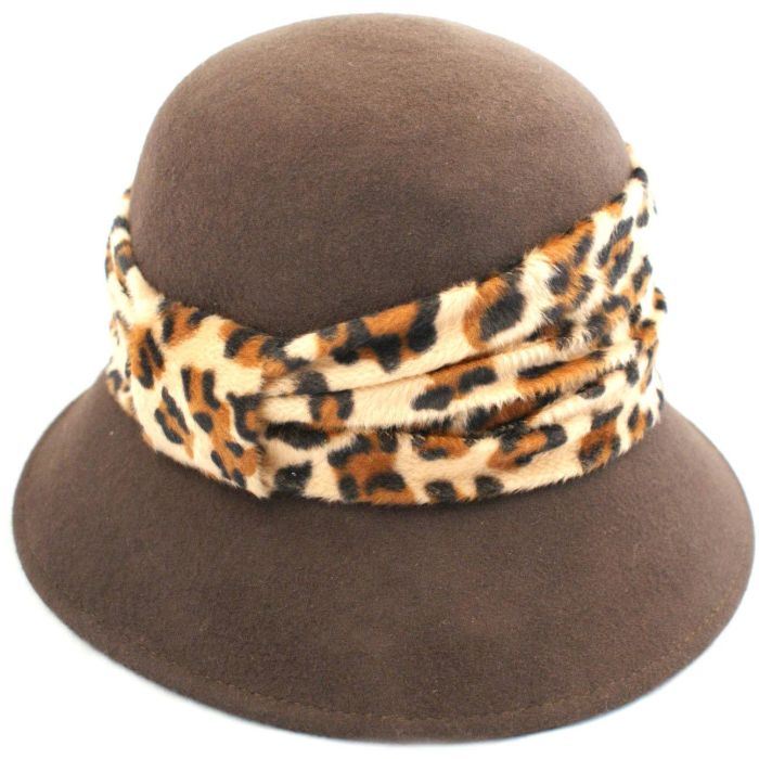 Womens Wool Felt Vintage Cloche Hat