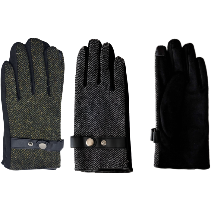 Men’s Herringbone Gloves (12Pcs)