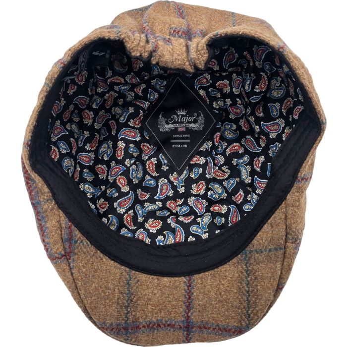 Check Tweed 6-Panel Flat Cap