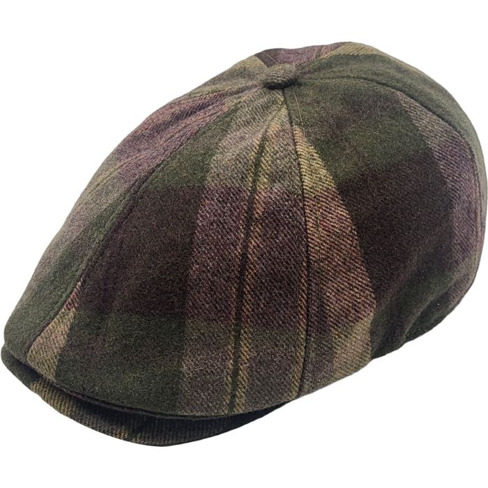 Checked 6-Panel Flat Cap