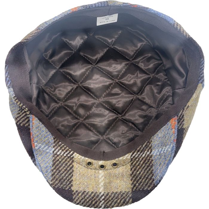 100% Wool Checked Flat Cap