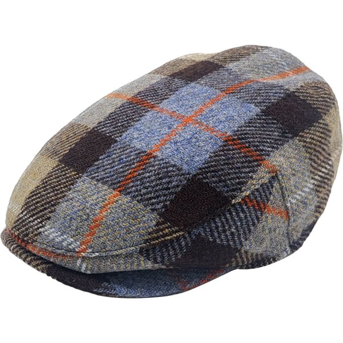 100% Wool Checked Flat Cap