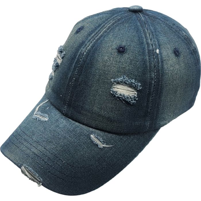 Stone Wash Denim Baseball Cap (12Pcs)
