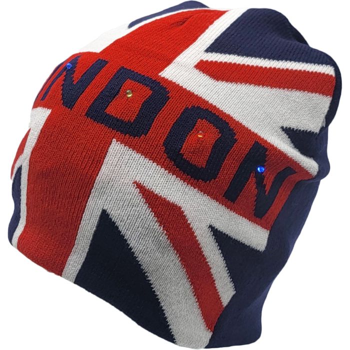 Union Jack Light Up Beanie Hat (12Pcs)