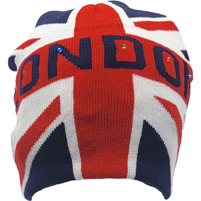 Union Jack Light Up Beanie Hat (12Pcs)