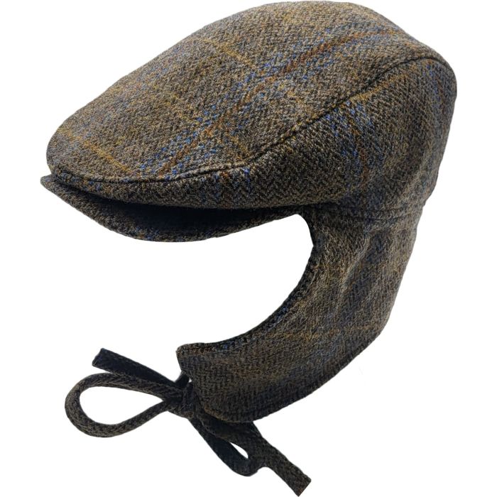 Tweed Flat Cap with Ear Flapped
