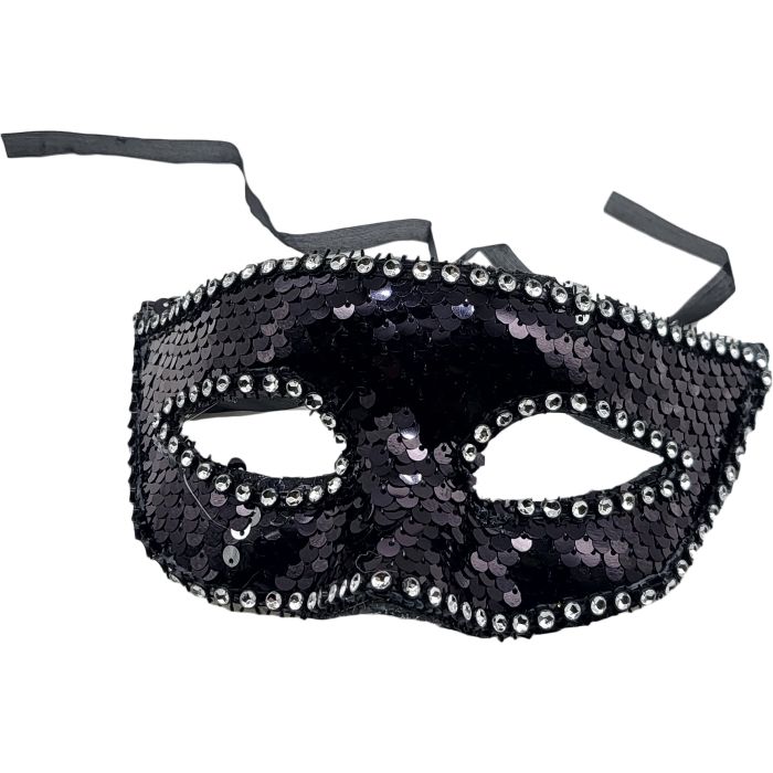 Sequin Mardi Gras Masquerade Mask (12Pcs)