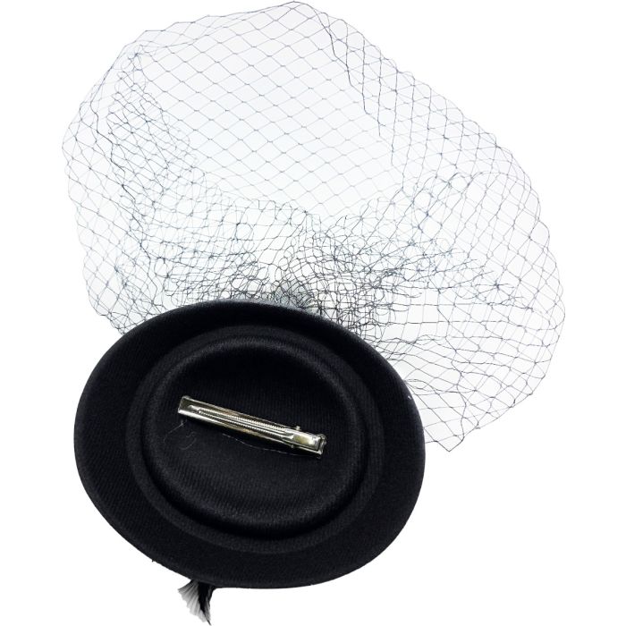 Black Feather & Net Fascinator Set (6Pcs)