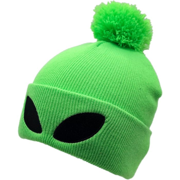Alien Eye Knit Beanie with Pompom (12Pcs)
